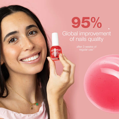 Probelle Nail Glow + Nail Strengthener and Hardener with Sheer Jelly Tint, Hard To Resist Ultra Glowy Nail Shine, Tinted Nails Strengthening Blush for Brittle