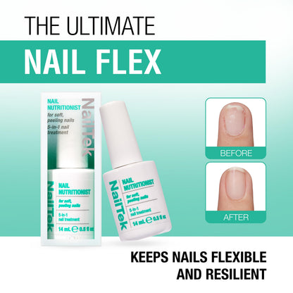 Nail Tek Nutritionist – Nail Strengthener and Repair for Damaged & Peeling Nails, 5-in-1 Moisturizing Care, 0.5 fl oz