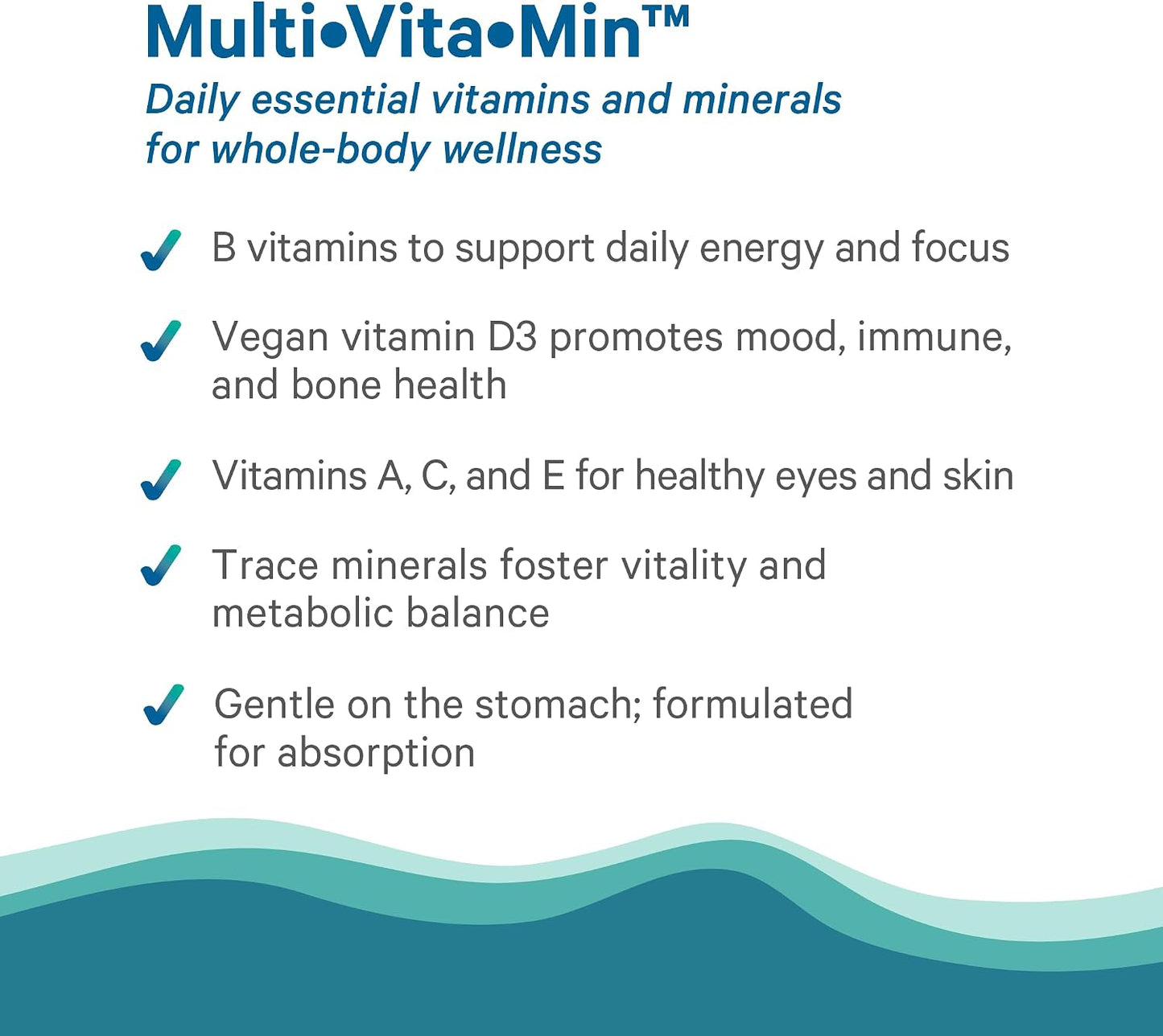 PURE SYNERGY Multi·Vita·Min | Vegan Multivitamin Made with Organic Whole Foods | Twice Daily Supplement for Men and Women | Core Nutrients for Energy, Mood, Immune, and Bone Health (60 Tablets)