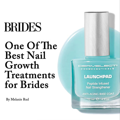 Dermelect Launchpad Nail Strengthener - Nailcare Base Coat with Keratin Protein Peptides, Strengthening, Hardening Protective Treatment for Weak, Thin, Brittle