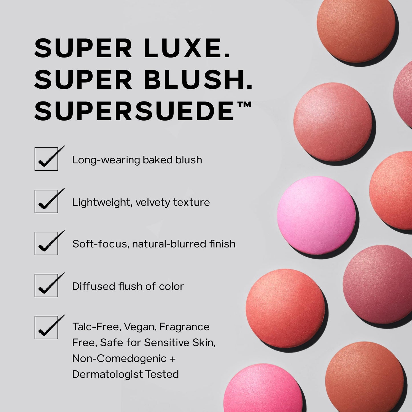 Saie Blush & Brush Duo - SuperSuede Baked Blush in Amore (.01 oz) & Powder Blush Brush - Talc-Free, Moisturizing Blush with Vegan, Fluffy Brush for Seamless Application SaieBuy Supplements Australia