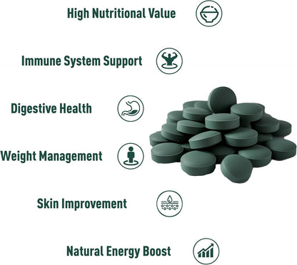 Unleash’d Organic Spirulina Tablets 16 oz – 100% Pure Plant-Based Superfood, Vegan, Non-GMO, Nutrient-Dense Daily Supplement