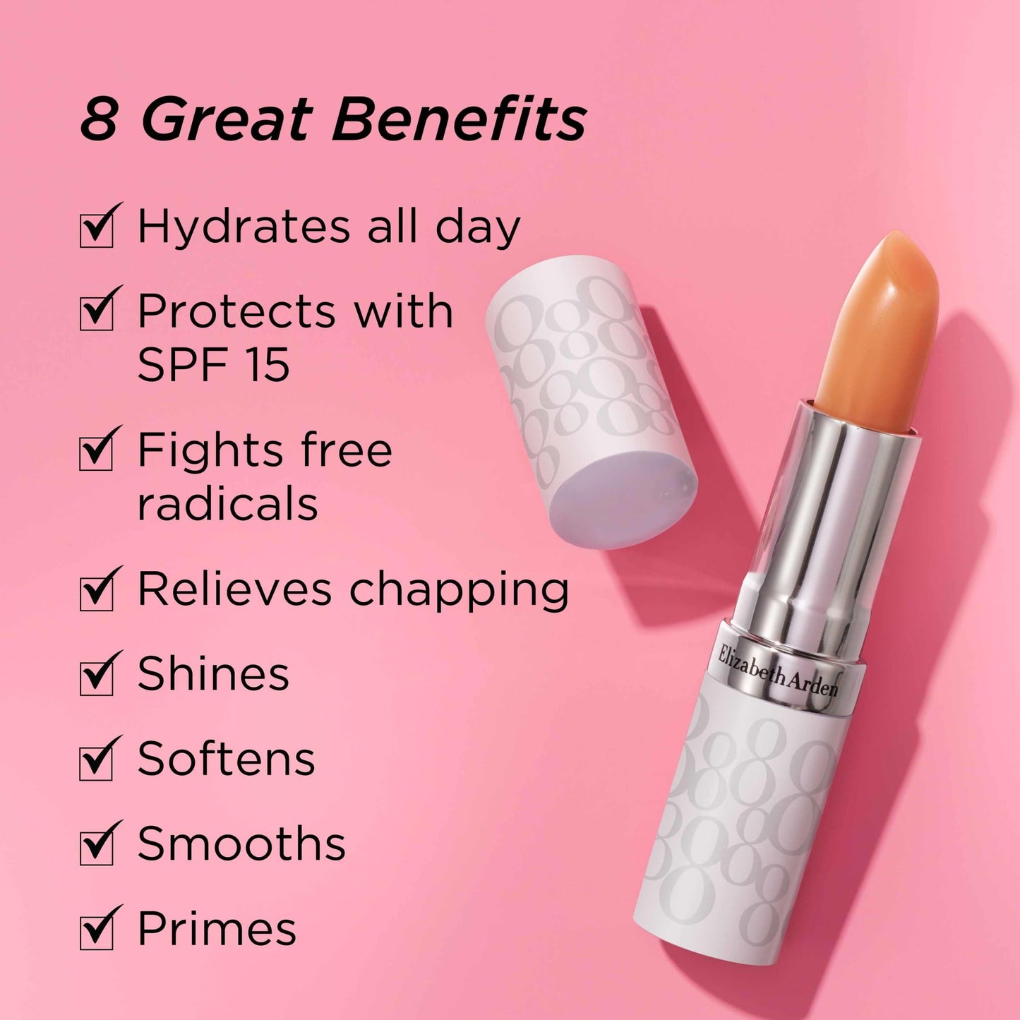 Elizabeth Arden Eight Hour Cream Lip Protectant Stick, SPF 15 Sunscreen Balm, Moisturizer for Dry, Cracked Lips with Shea Butter,