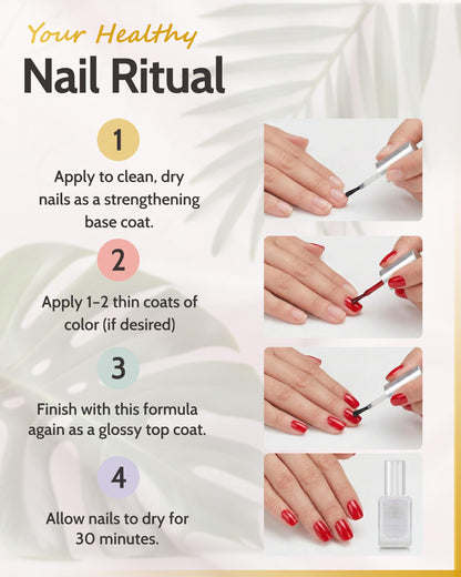 karma organic Deep Nutrition Nail Polish Strengthener - Nail Ridge Filler Base Coat Polish for Thin & Damaged Nails, Non-Toxic, Vegan & Cruelty Free, 0.47 fl oz