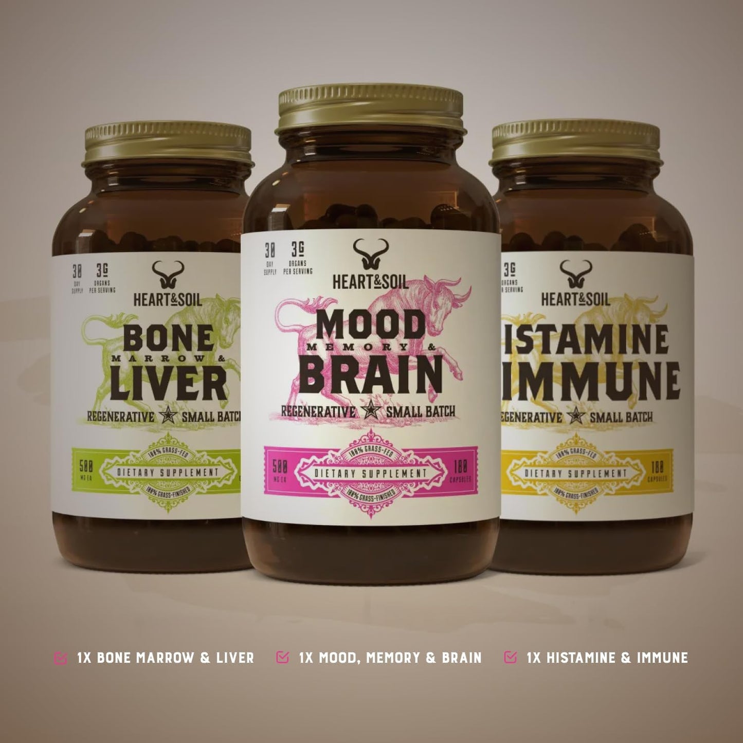 Stress Stack – Mood, Memory, Brain, Bone Marrow, Liver, and Immune Support Supplements for Cognitive and Overall Vitality