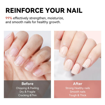 Bevimee Nail Strengthener Natural Nails Hardener Extra Strong and Growth Nude Nail Repair Strengthening Polish Ridge