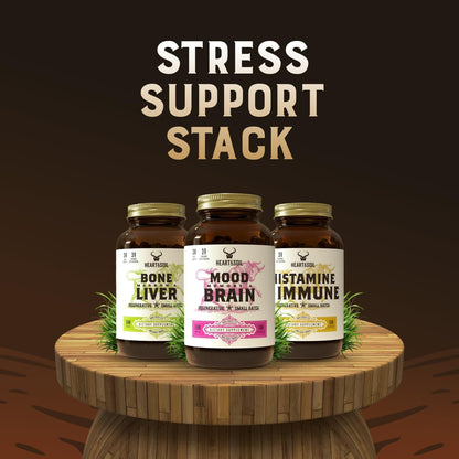 Stress Stack – Mood, Memory, Brain, Bone Marrow, Liver, and Immune Support Supplements for Cognitive and Overall Vitality