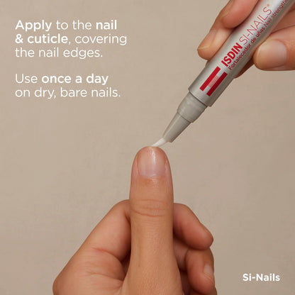 ISDIN Si-Nails - Fast Absorbing Nail Strengthening and Hardening Serum for Nail Durability in Thin Nails, made with Cationic Hyaluronic Acid 0.08 FL OZ