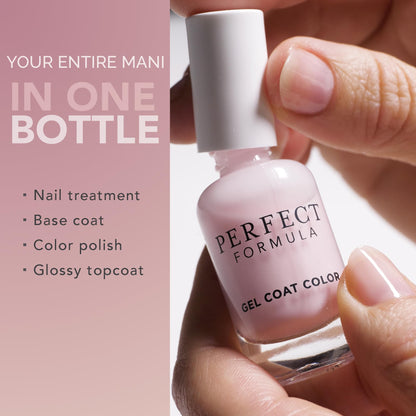Perfect Formula Gel Coat Color Duo – Fresh Pink & Dazzle - Nail Strengthener & Keratin Repair Treatment, Protein-Rich, Glossy Gel Nail Polish for Damaged Nails,