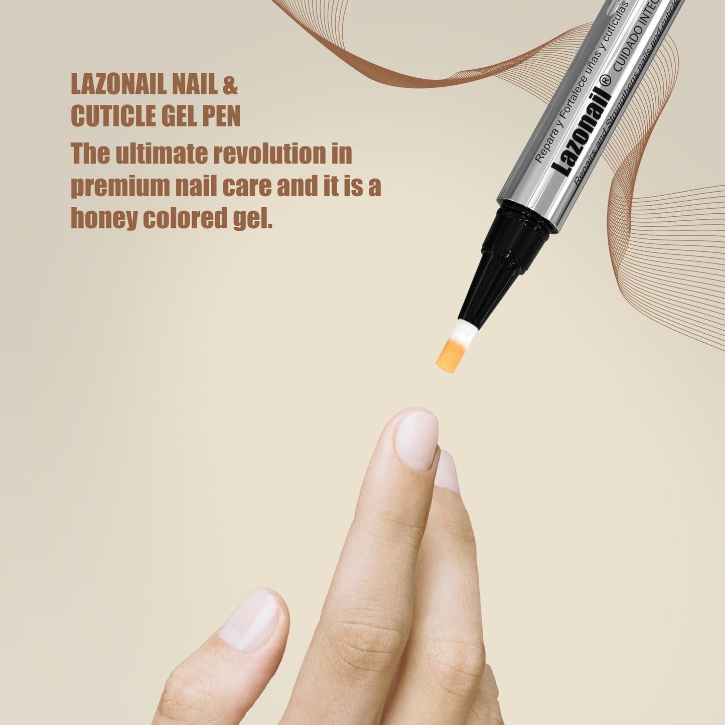 Lazonail® Nail and Cuticle Repair & Strengthening Gel | Results in 7 Days | Hydrates, Hardens and Adds Shine | Effective with or without Nail Polish | 3 ml