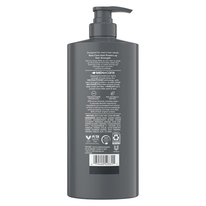 DOVE MEN + CARE Shampoo 1 count Charcoal + Clay for Real Hair that Powers Up Hair Strength, with Deep Purifying Benefits, 28 Fl oz