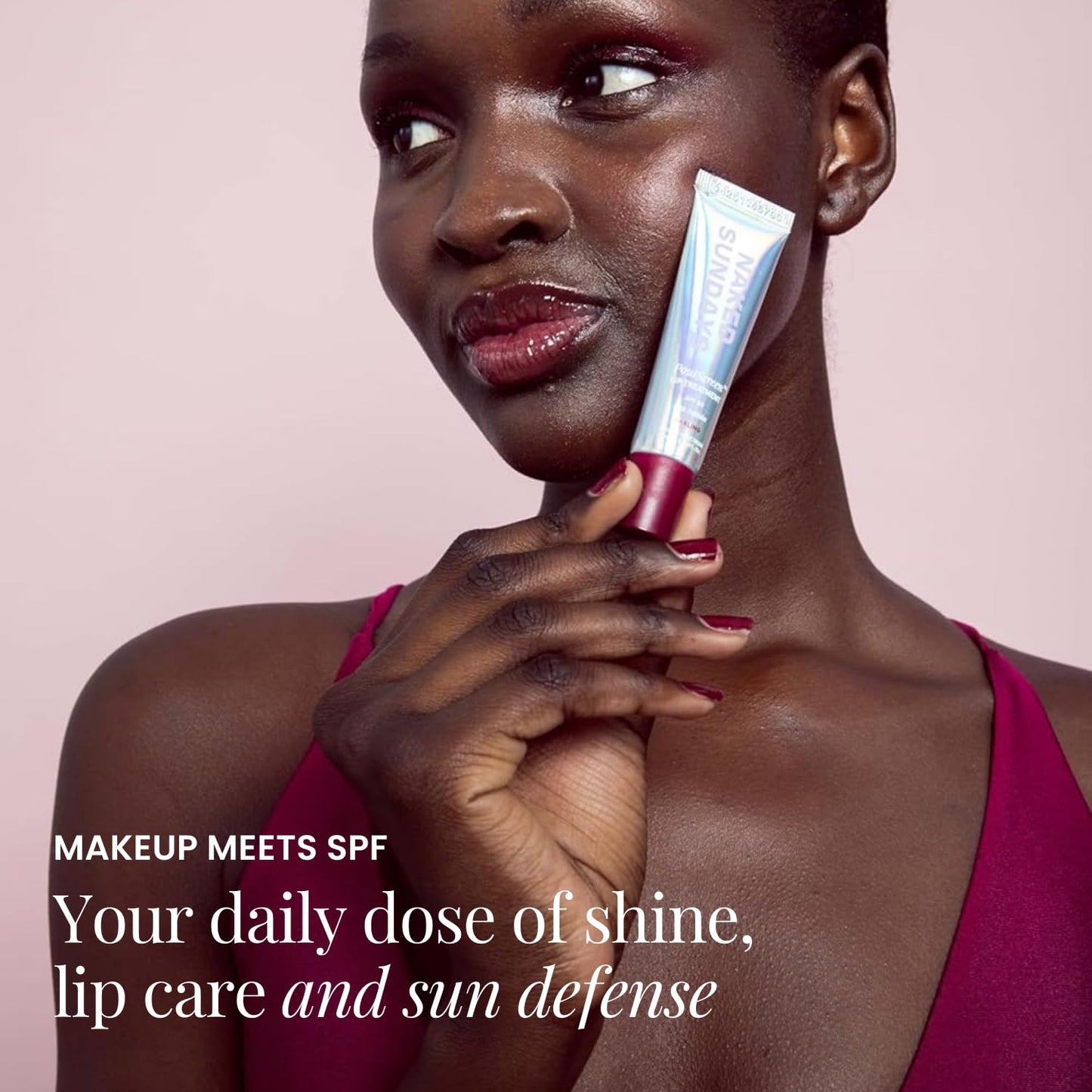 Naked Sundays SPF 50 Tinted Lip Treatment with Sun Protection — Hydrating Lip Balm with Peptides, Polyglutamic Acid & High-Gloss Finish, Broad Spectrum UVA/UVB, Vegan, Non-Sticky - 15ml (Darling)