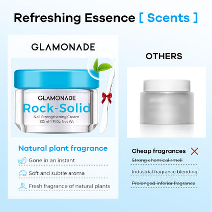 Glamonade Hard Nail Strengthening Cream: Nail strengthener and Cuticle Treatment To Repair Damaged Thin Nails and Dry Cracked Skin&Grow Nails,