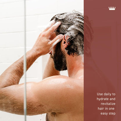 Cremo Bourbon & Oak 2-in-1 Shampoo & Conditioner, Barber Grade Quality That Moisturizes and Cleanses All Hair Types, 16 Fl Oz