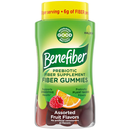 Benefiber Prebiotic Friendly Fiber Supplement Gummies for Digestive Health, Assorted Fruit Flavor - 81 Count