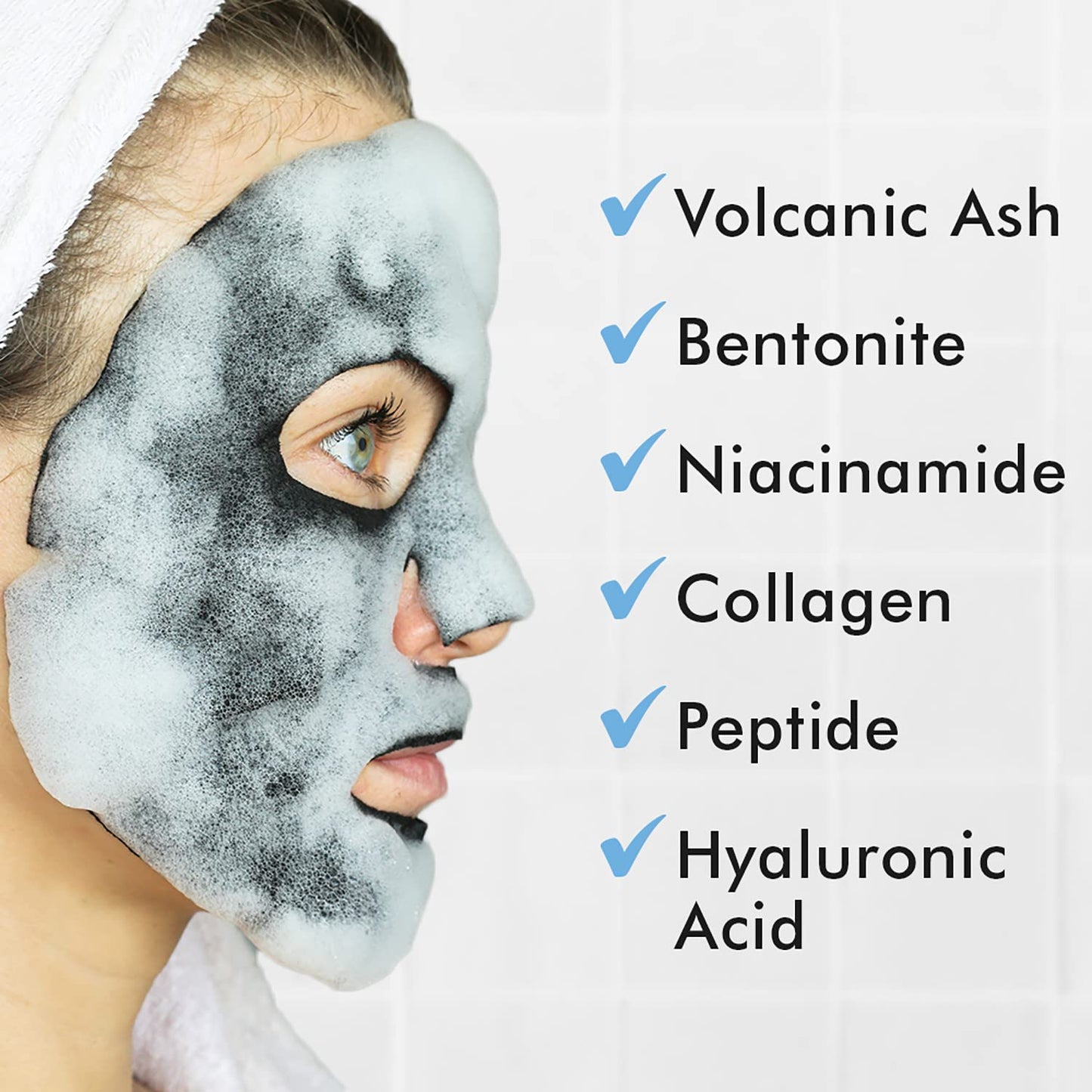 Ebanel Bundle of 15-Pack Collagen Face Mask, and 10-Pack Carbonated Bubble Clay Mask