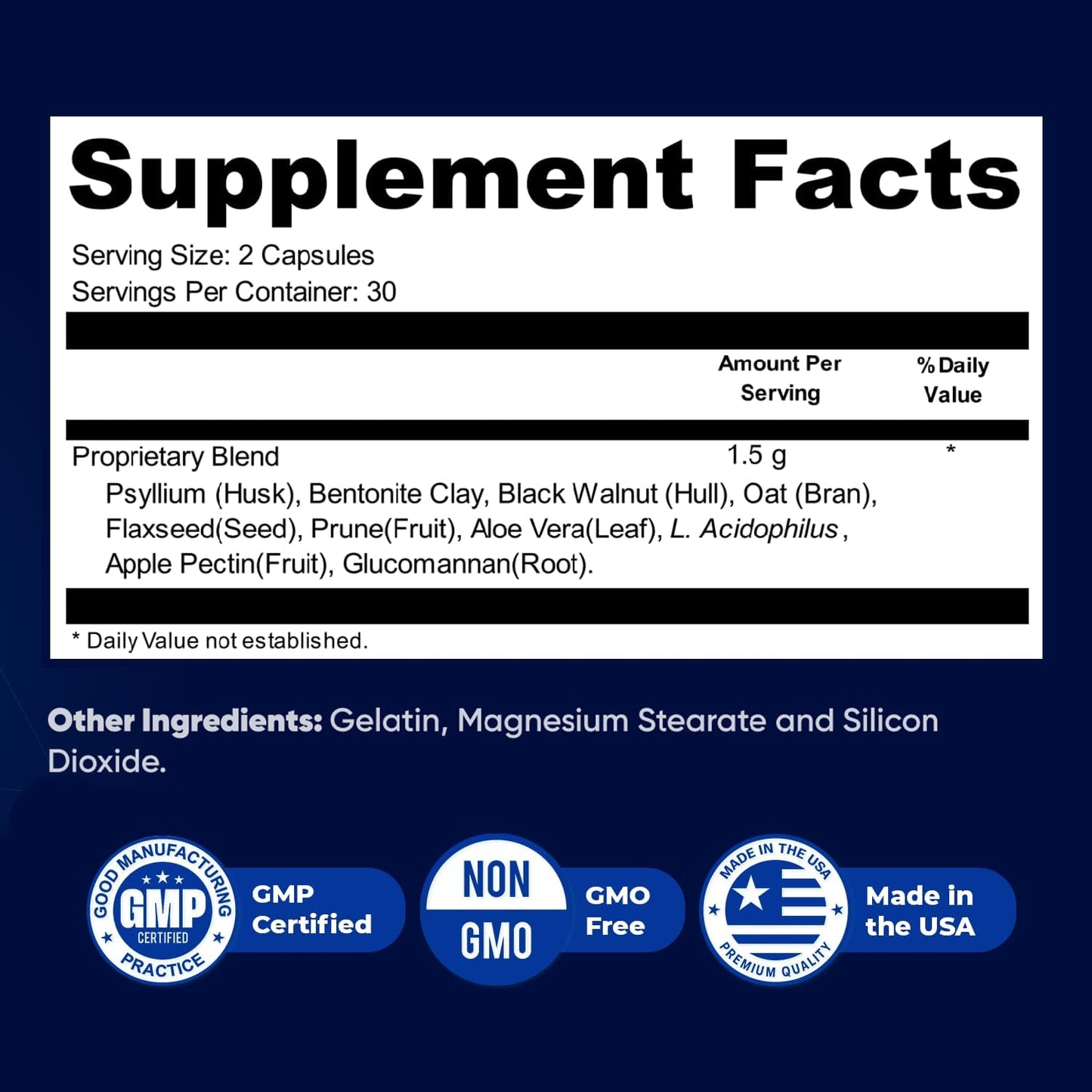 Synogut – Psyllium, Flaxseed & Aloe Vera – 60 Ct, 1 Month Supply | Psyllium, Flaxseed, Aloe Vera & L. Acidophilus | Non-GMO, GMP-Certified, Made in USA | Easy-to-swallow capsule