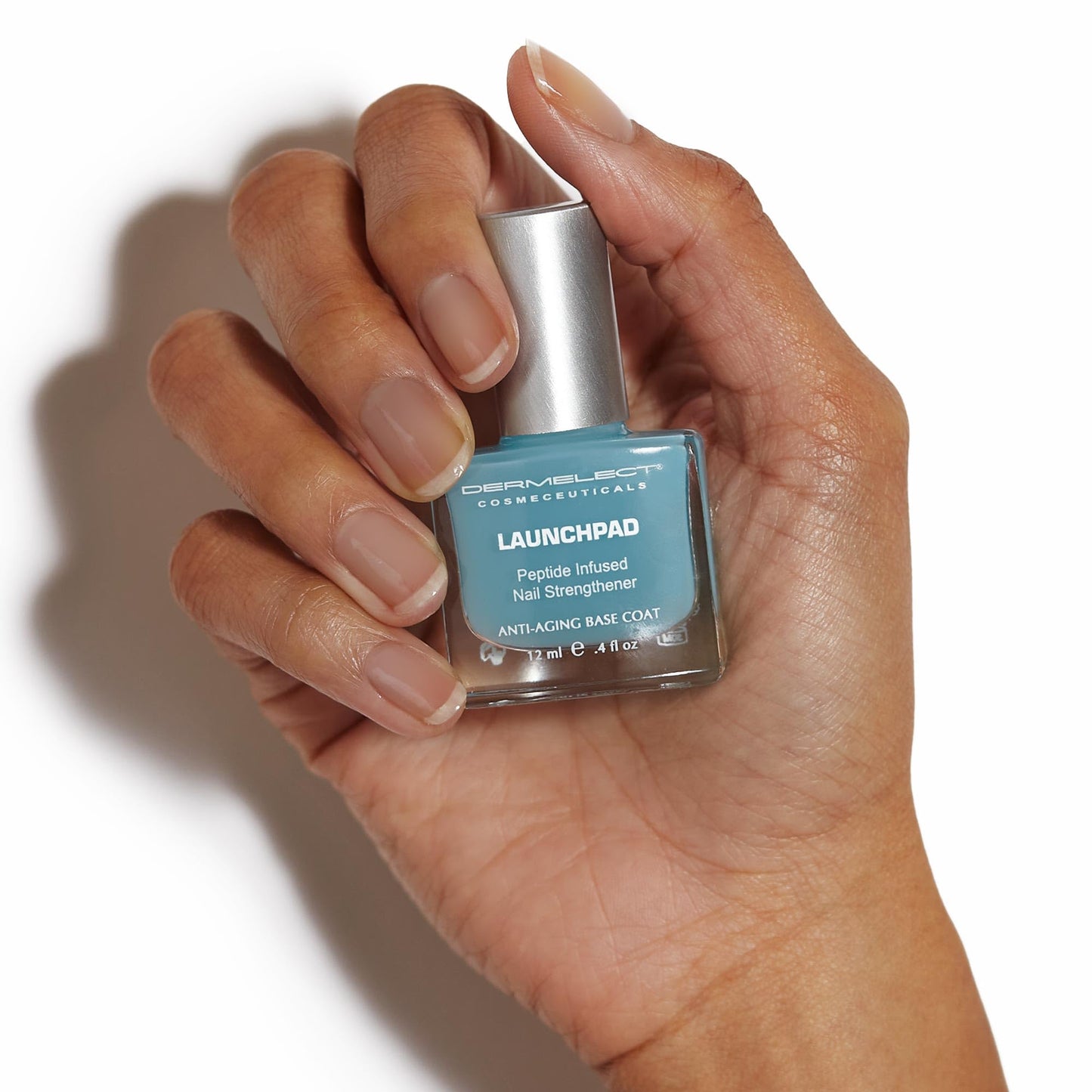 Dermelect Launchpad Nail Strengthener - Nailcare Base Coat with Keratin Protein Peptides, Strengthening, Hardening Protective Treatment for Weak, Thin, Brittle