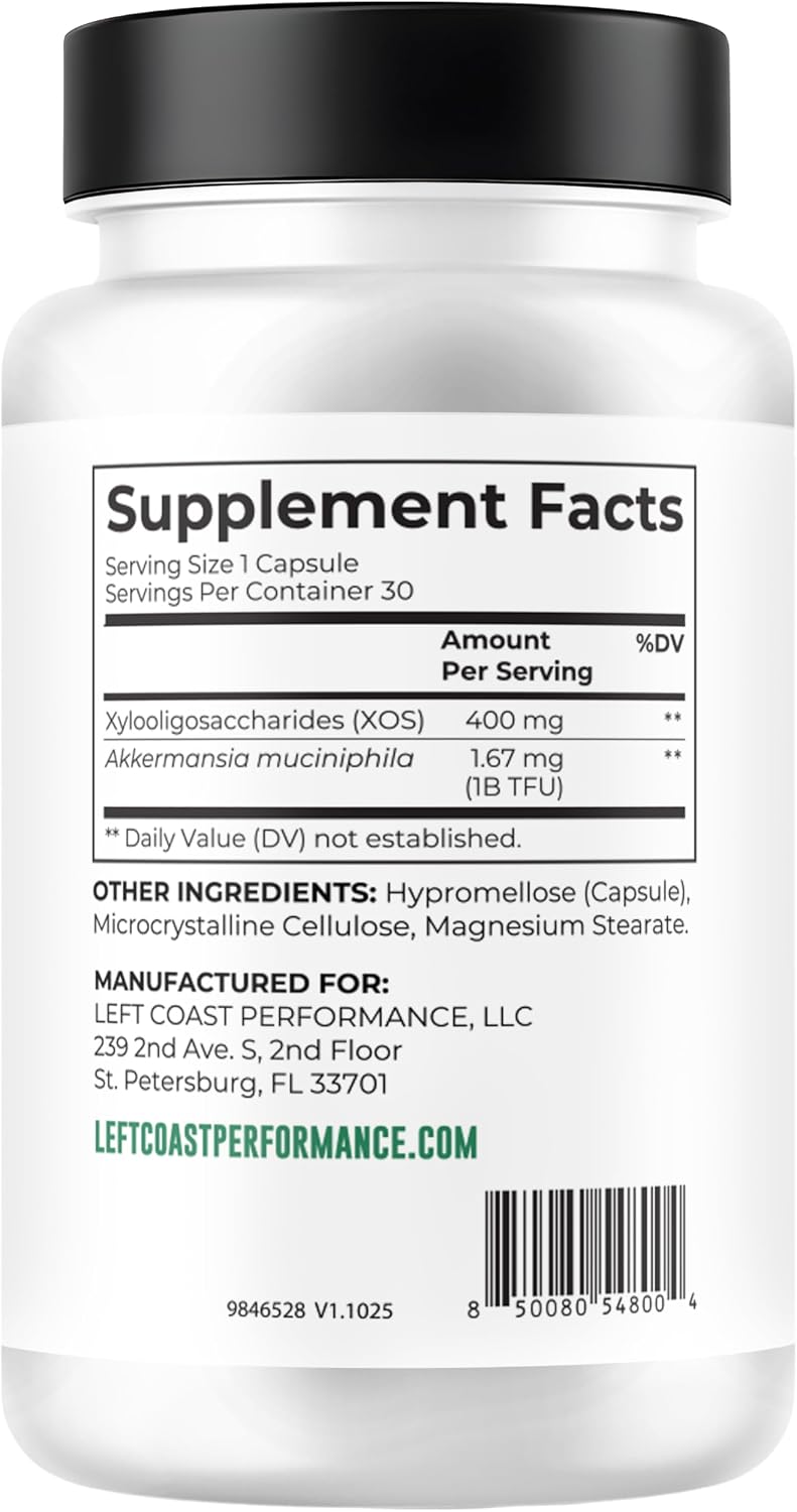 Akkermansia Muciniphila Supplement With Prebiotics, 30 Capsules | 1 Billion CFU With XOS Prebiotic - Supports Gut Health, Mirobiome Balance & Digestive Health - Gluten Free