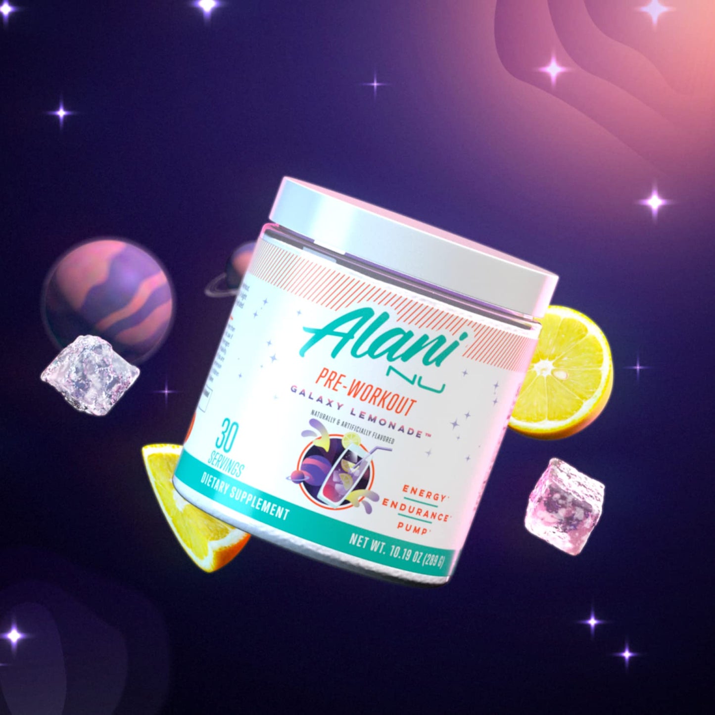Alani Nu Pre Workout Powder GLAXAY Lemonade, Amino Energy Boost, Endurance Supplement, Sugar Free, 200mg Caffeine, L-Theanine, Beta-Alanine, L-Citrulline, 30 Servings