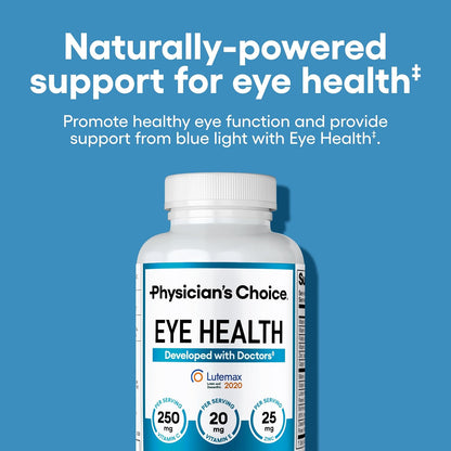 Physician's Choice Eye Health - Lutein, Zeaxanthin & Bilberry Extract - Supports Eye Strain, Dry Eyes, and Vision Health - 2 Award-Winning Clinically Proven Eye Vitamin Ingredients - Carotenoid Blend