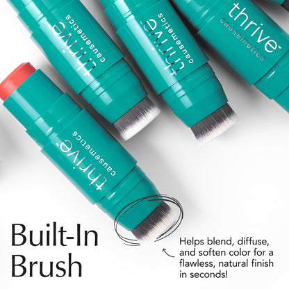Thrive Causemetics Triple Threat Color Stick: Cream Blush Stick with Vitamin E, Evening Primrose Oil, Waterproof Smudge Proof Face Makeup Formula, Kaisa (Dusty Rose Matte) Thrive CausemeticsBuy Supplements Australia