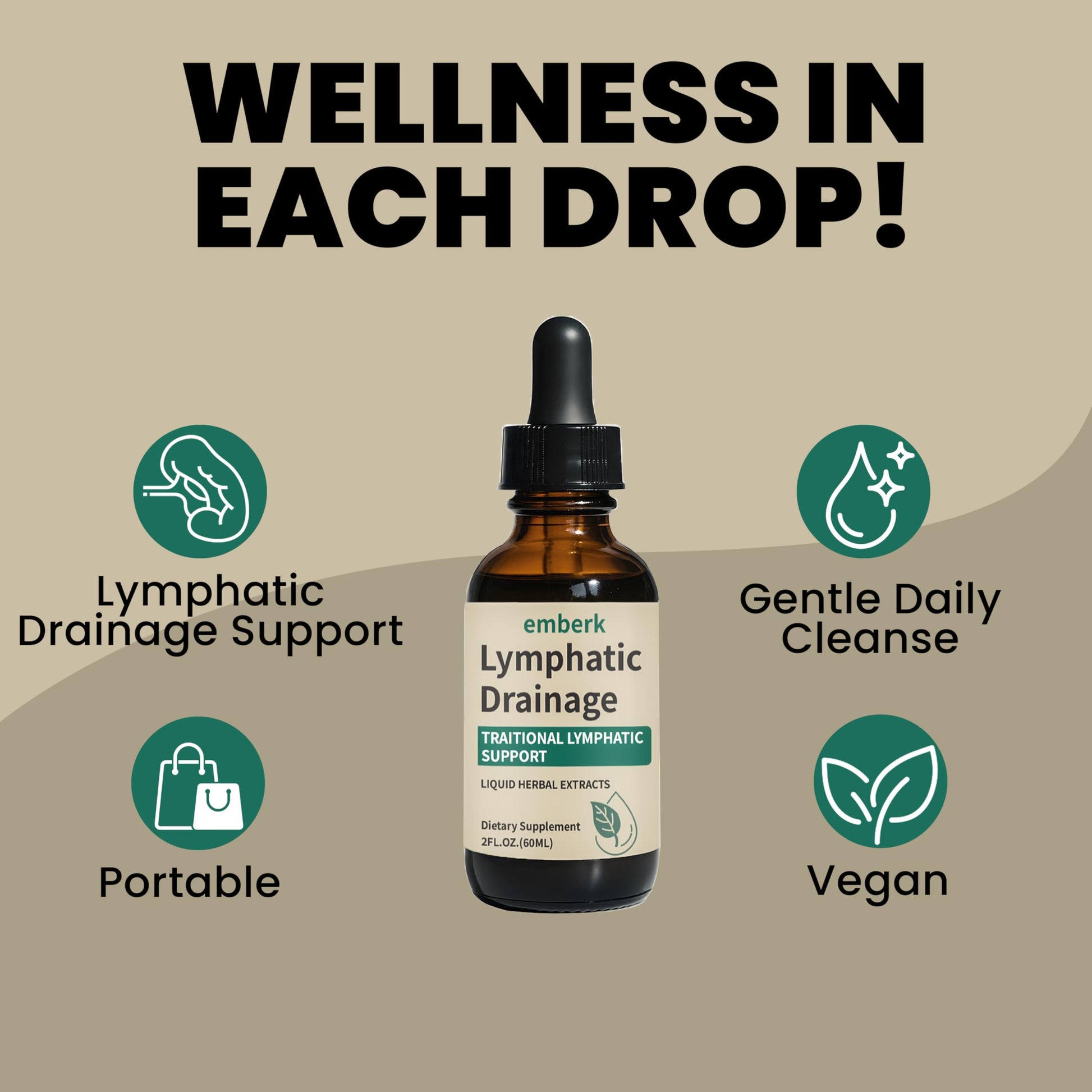 Lymphatic Drainage Drops, 2000mg Herbal Blend with Elderberry & Echinacea Dandelion，– Supports Lymphatic Drainage, Immune System & Detox 2 fl oz (1pcs) Generic buy supplements Au