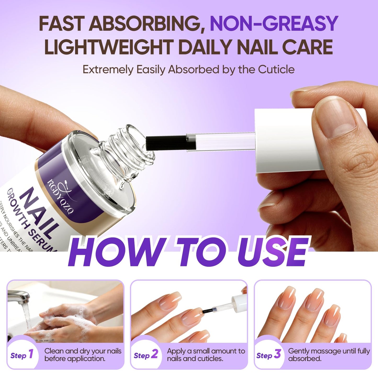 AOSILIAL Biotin Nail Growth Serum – Nail Strengthener for Weak, Brittle Nails – Nail & Cuticle Oil for Dry, Damaged Nails