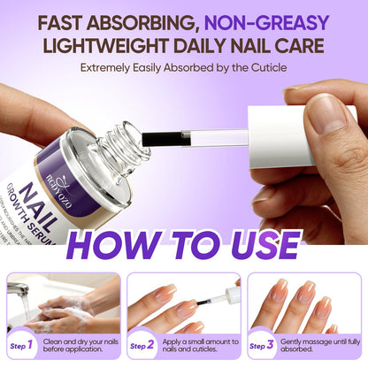 AOSILIAL Biotin Nail Growth Serum – Nail Strengthener for Weak, Brittle Nails – Nail & Cuticle Oil for Dry, Damaged Nails