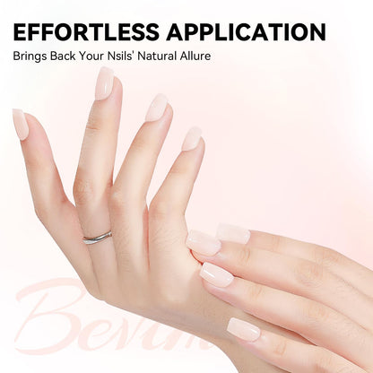 Bevimee Nail Strengthener Natural Nails Hardener Extra Strong and Growth Nude Nail Repair Strengthening Polish Ridge