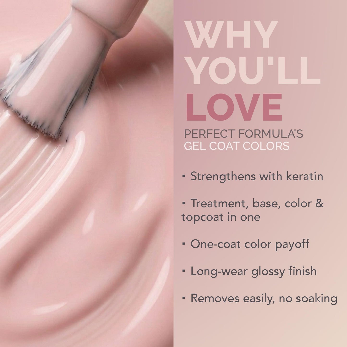 Perfect Formula Gel Coat Color Duo – Fresh Pink & Dazzle - Nail Strengthener & Keratin Repair Treatment, Protein-Rich, Glossy Gel Nail Polish for Damaged Nails,