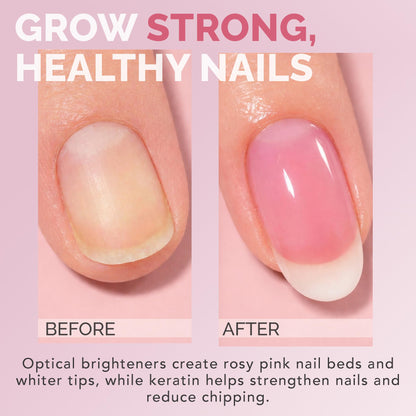 Perfect Formula Pink Gel Coat – Rosey Glow Nail Strengthener & Keratin Treatment, 0.6 oz - Protein-Rich, Glossy Pink