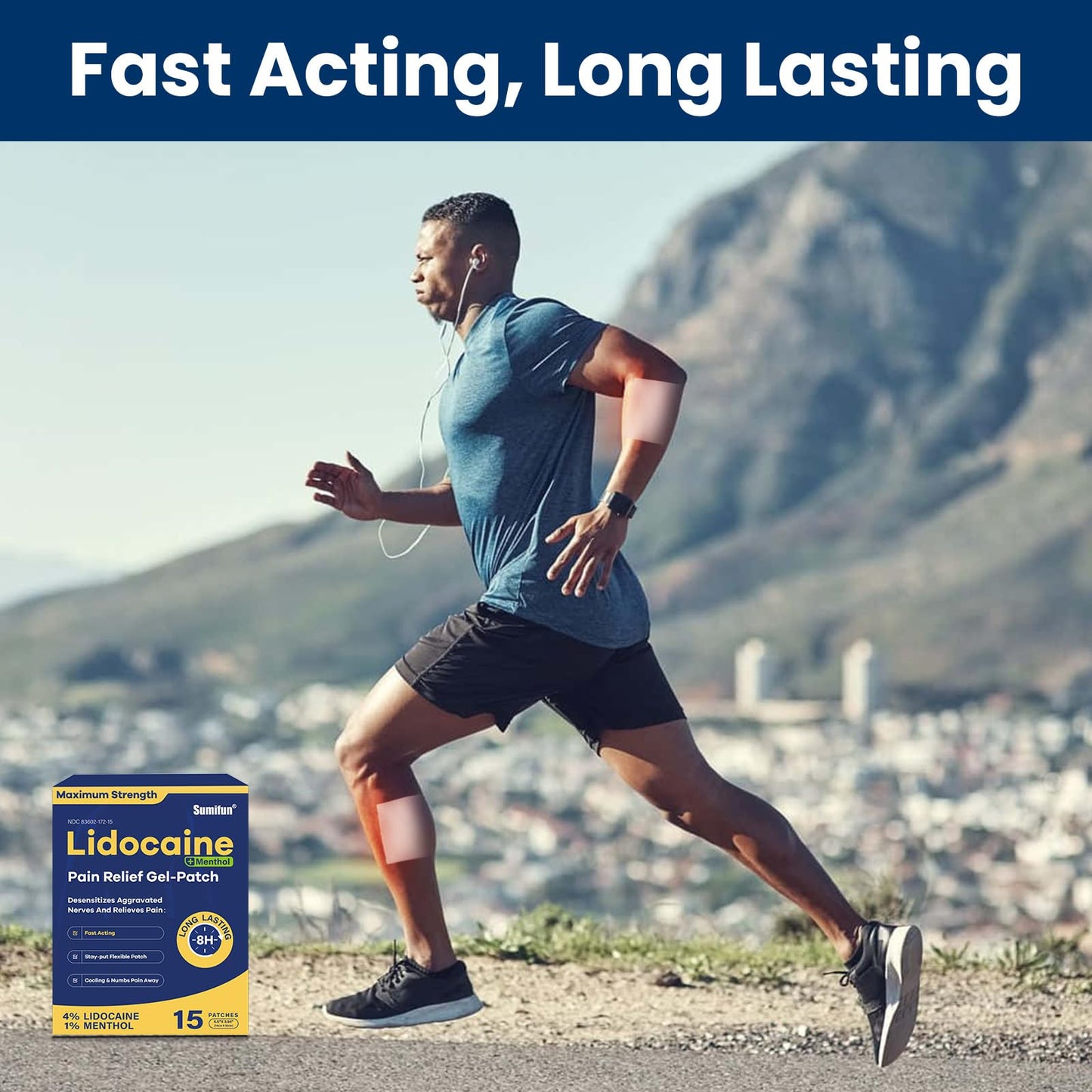 Sumifun 4% Lidocaine Patches Plus 1% Menthol - 15 Counts Maximum Strength OTC Pain Relief Patches for Back Ache Stiff Neck Joint Pain Muscle Soreness Topical Analgesic SumifunBuy Supplements Australia