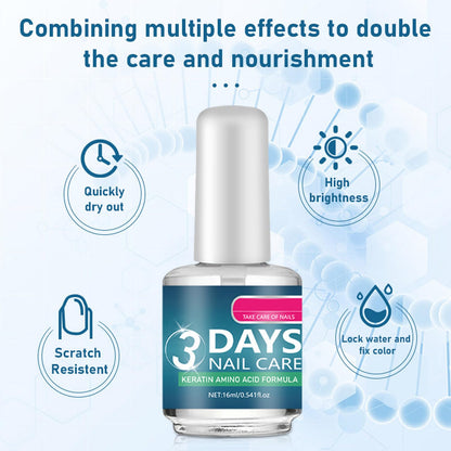 Nail Strengthener Polish, Keratin Nail Treatment for Thin Weak & Damaged Nails, Clear Nail Polish Solution Deep Moisturizer and Smoother Nail Care