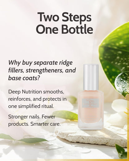 karma organic Deep Nutrition Nail Polish Strengthener - Nail Ridge Filler Base Coat Polish for Thin & Damaged Nails, Non-Toxic, Vegan & Cruelty Free, 0.47 fl oz