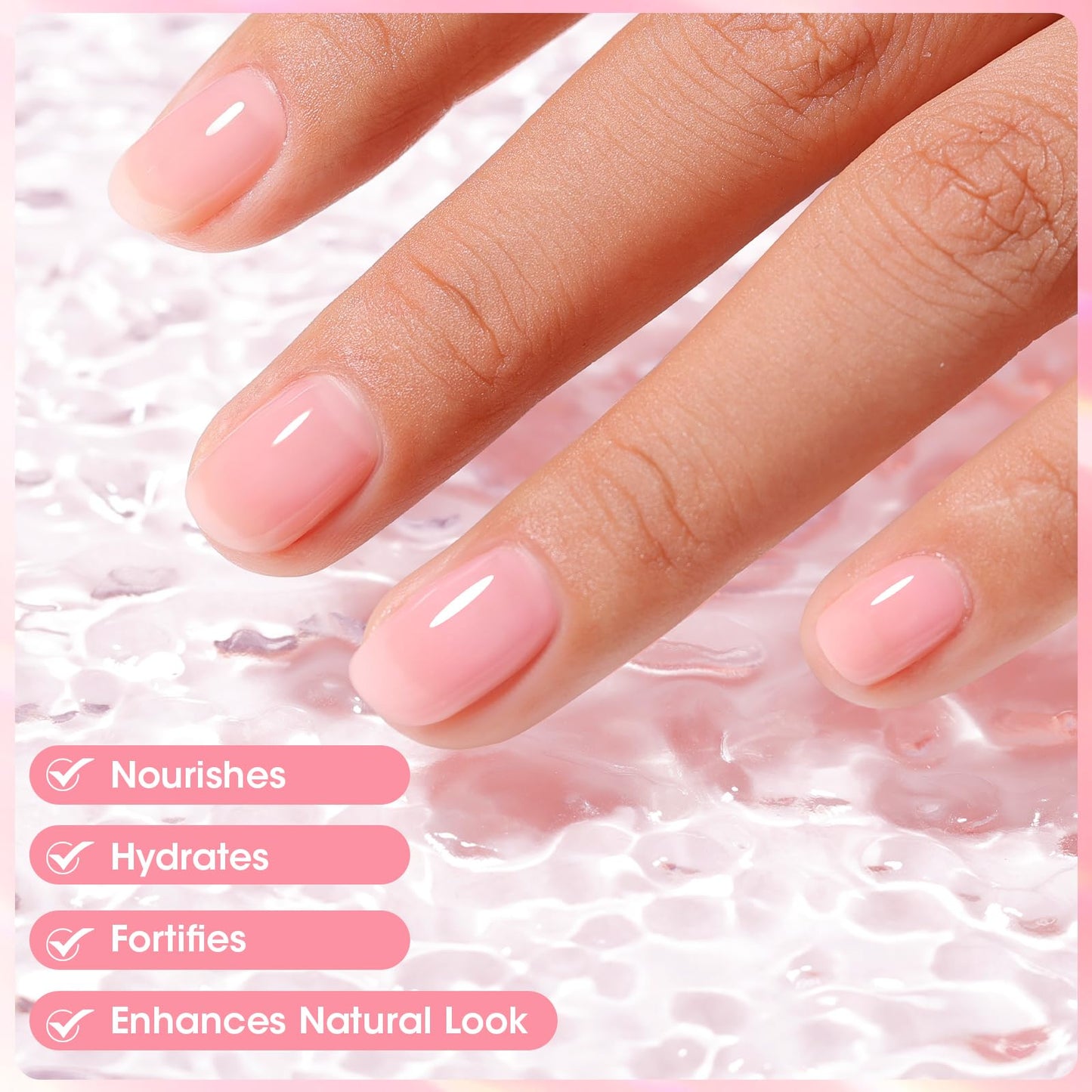 GELLEN PRO BIO Nail Strengthener and Growth, Clear Tinted Pink 5-In-1 One Stop Nail Polish Corrector Treatment | Fortify, Hydrate, Conceal, Smooth, Repair for Damaged, Dry, Uneven, Yellow Nails