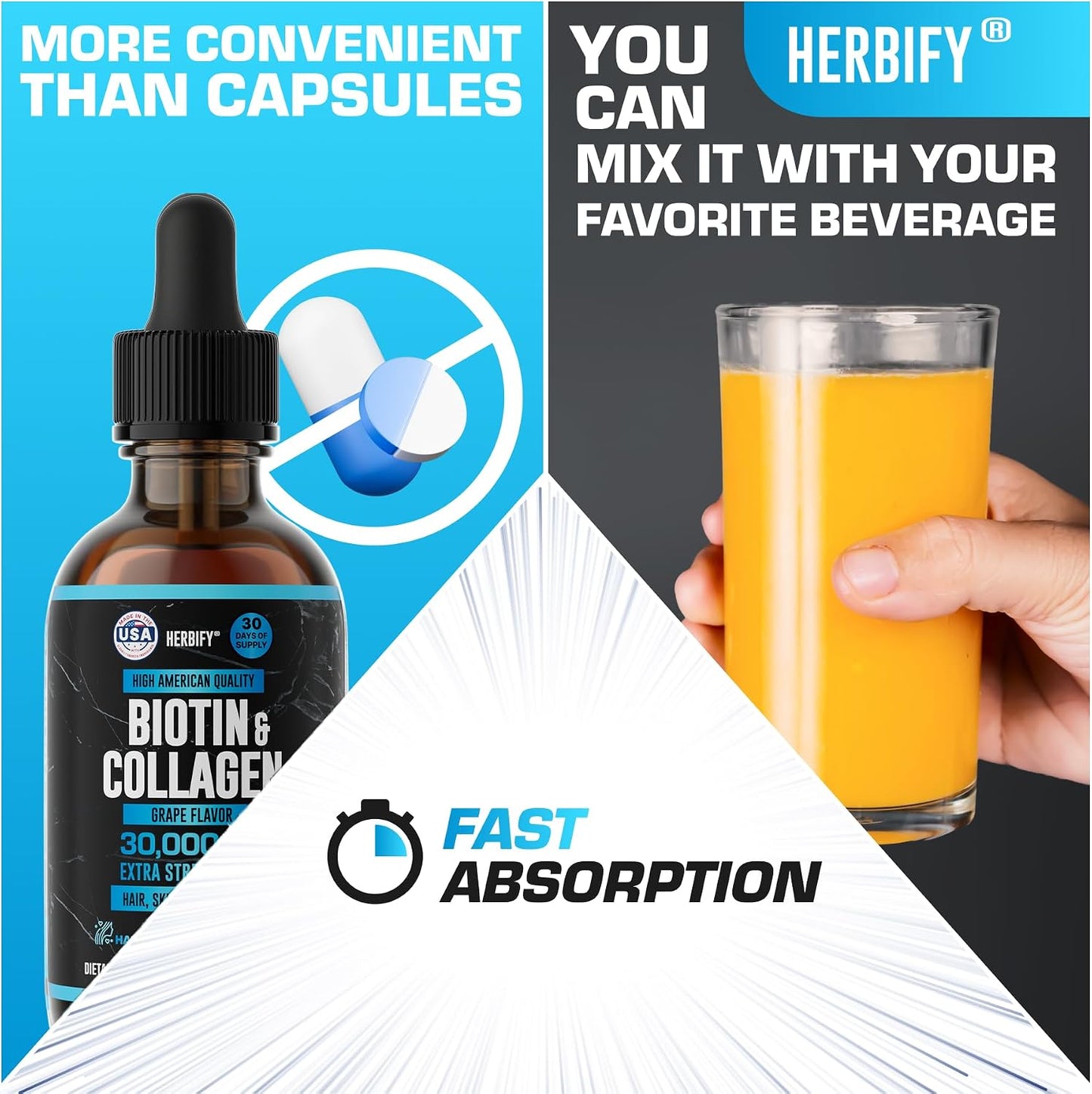 HERBIFY Bundle - Mullein Leaf Extract & Biotin and Collagen - Respiratory Support & Hair Skin and Nails Vitamins Support