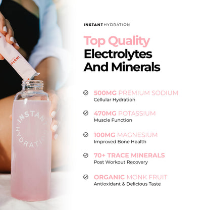 Instant Hydration Sugar Free Electrolytes Powder Packets Variety Pack - Watermelon, Raspberry, Lemon Lime Drink Mix & Travel Essentials with Magnesium and Potassium - Post Workout Recovery - 20 Sticks