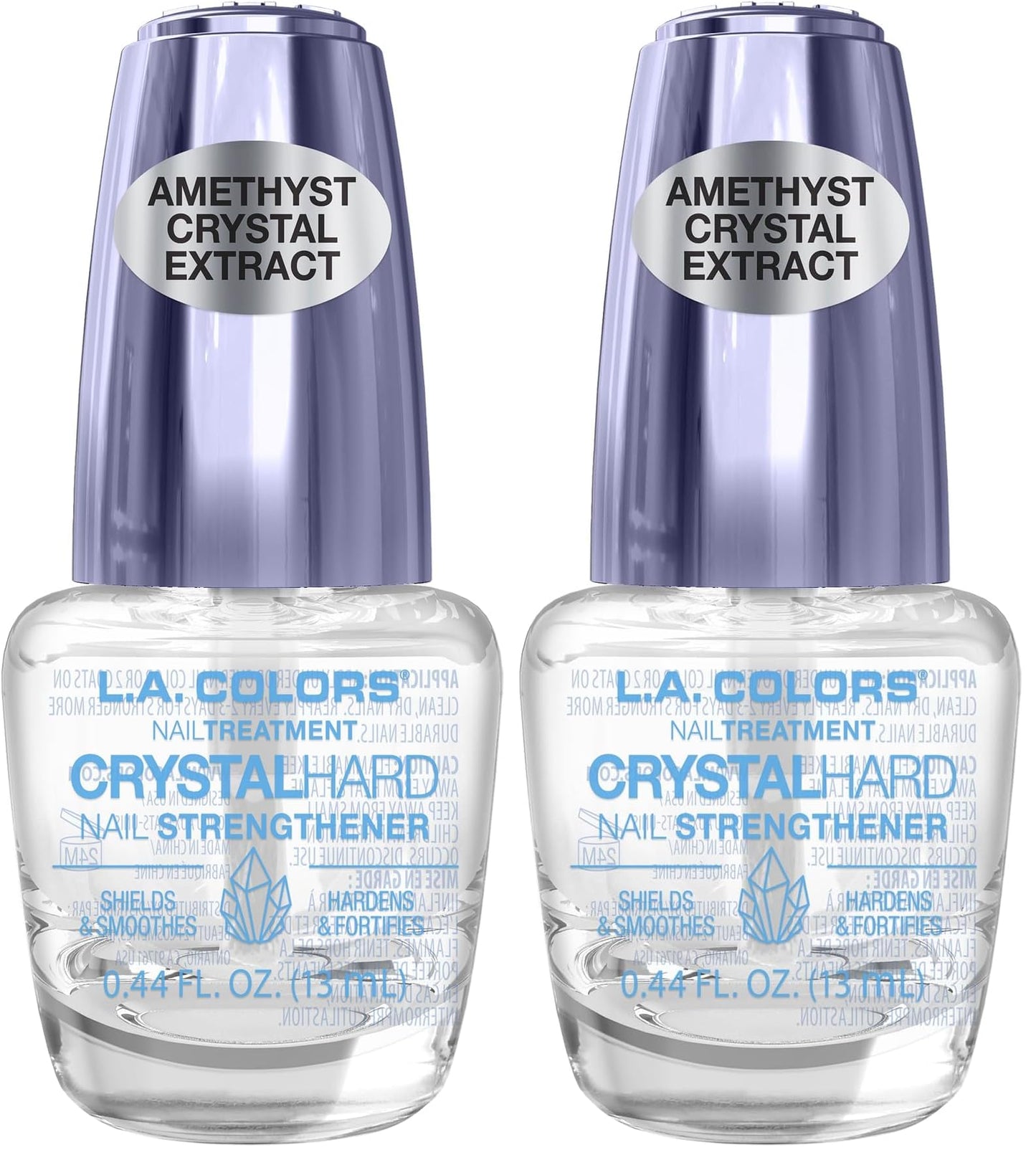L.A. COLORS Salon Fabulous Nail Treatments, Crystal Hard Nail Strengthener CNL524 (Pack of 2)