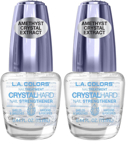 L.A. COLORS Salon Fabulous Nail Treatments, Crystal Hard Nail Strengthener CNL524 (Pack of 2)