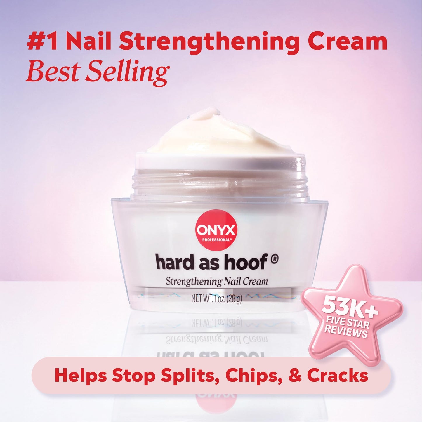 Onyx Professional Hard as Hoof Nail Strengthening Cream, Island Coconut Scent - Nail Growth and Conditioning Cuticle Cream Stops Splits, Chips