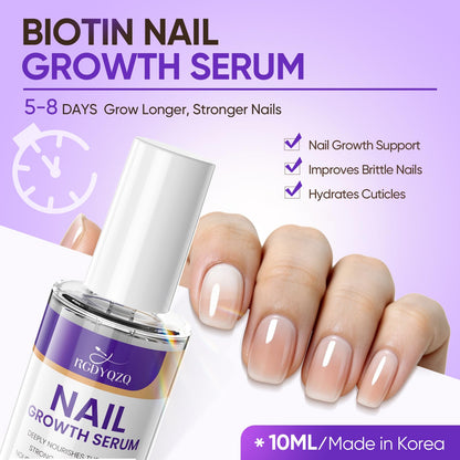 AOSILIAL Biotin Nail Growth Serum – Nail Strengthener for Weak, Brittle Nails – Nail & Cuticle Oil for Dry, Damaged Nails