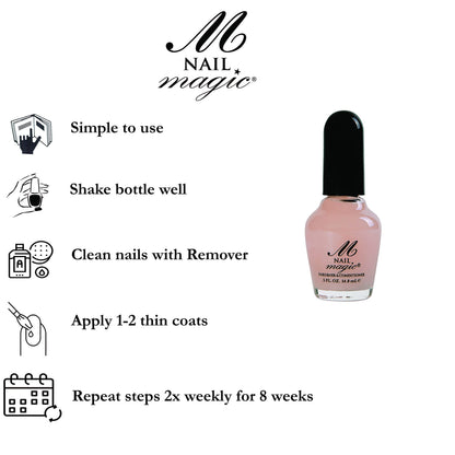 Nail Magic Hardener & Conditioner 2-Pack - Nail Strengthener for Damaged Nails, Clear Polish Base Coat, Repairs Weak Brittle Peeling Nails, 2 x 0.5 fl oz