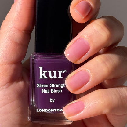 LONDONTOWN Sheer Strength Nail Blush - 2-in-1 Tinted Nail Hardener Strengthening Treatment With Jelly Finish, Concord, 0.40fl oz