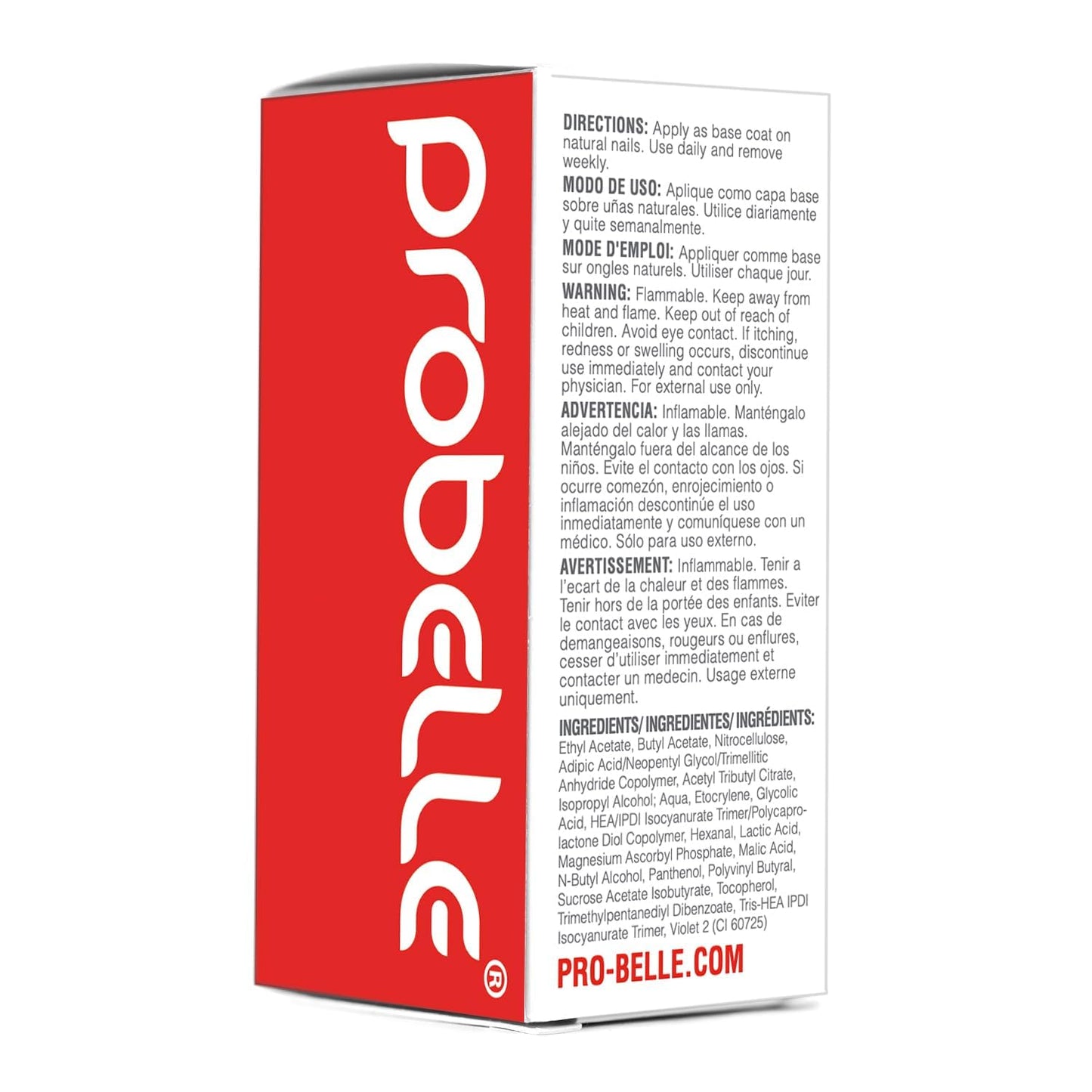 Probelle Nail Strengthener and growth, Natural Nail Strengthening Clear Nail Polish Repair Treatment, Nail Growth & Conditioning, Stops Splits, Chips, Cracks & Strengthens Damaged and Thin Nails