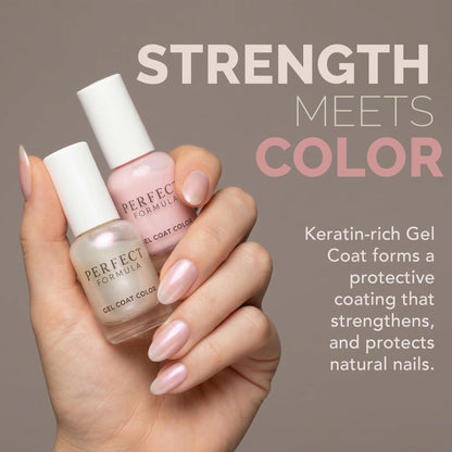 Perfect Formula Gel Coat Color Duo – Fresh Pink & Dazzle - Nail Strengthener & Keratin Repair Treatment, Protein-Rich, Glossy Gel Nail Polish for Damaged Nails,