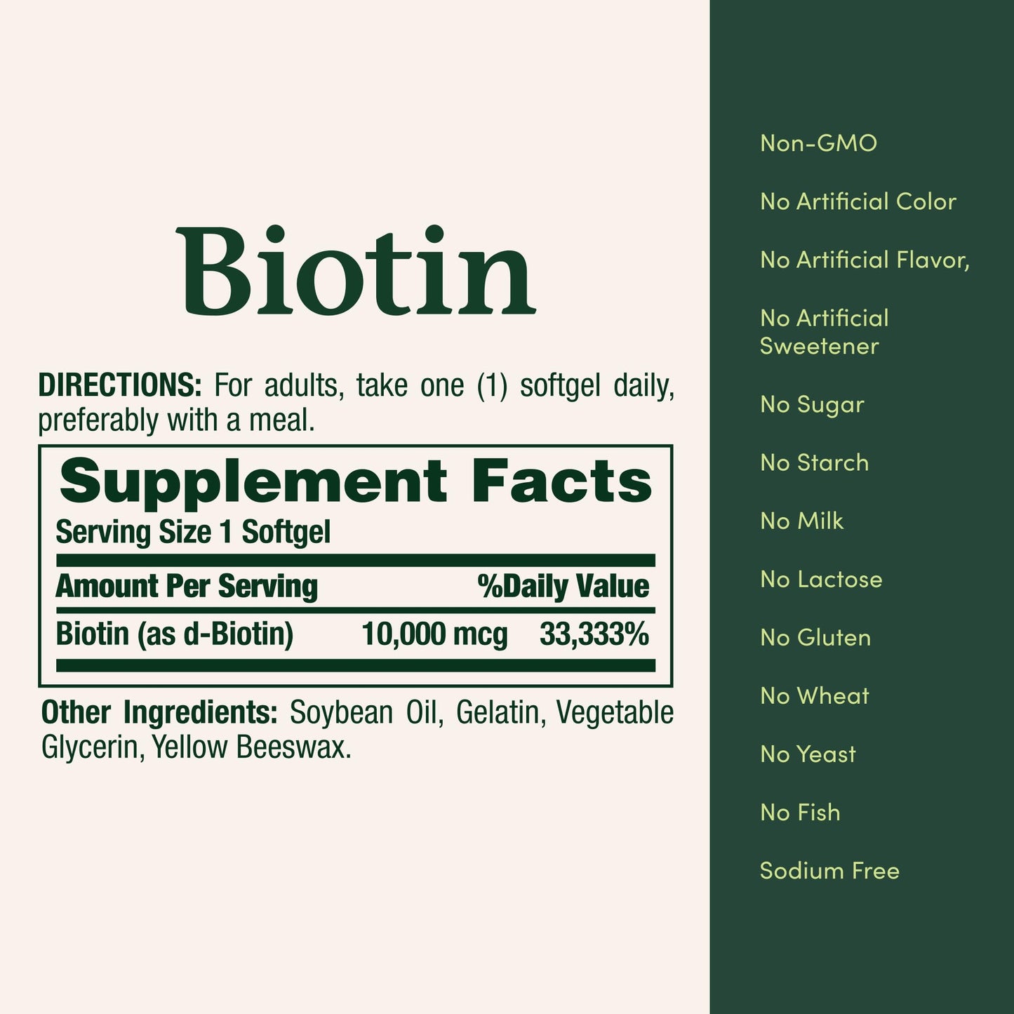 Nature's Bounty Biotin Hair Skin and Nails Vitamins, Supports Healthy Hair, Skin and Nails, 10,000 mcg, 120 Softgels (Pack of 1)