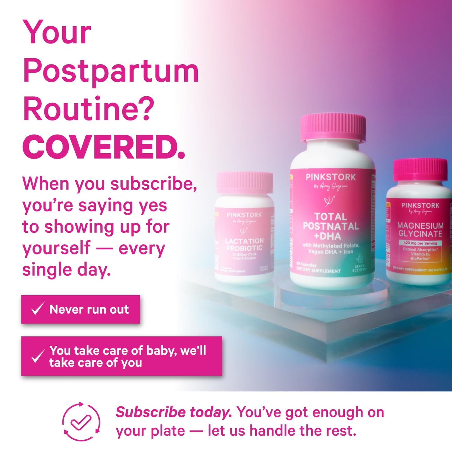Pink Stork Lactation Probiotic, 30 Billion CFUs, 30 Capsules | Multi Strain Postnatal Probiotics for Breastfeeding Women, Support Breast Milk & Gut Health, Postpartum Essentials