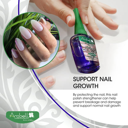 Arobell Nail Strengthener Iron Nails Nail Hardener for Damaged & Brittle Nails Clear Nail Polish for Growth & Protection