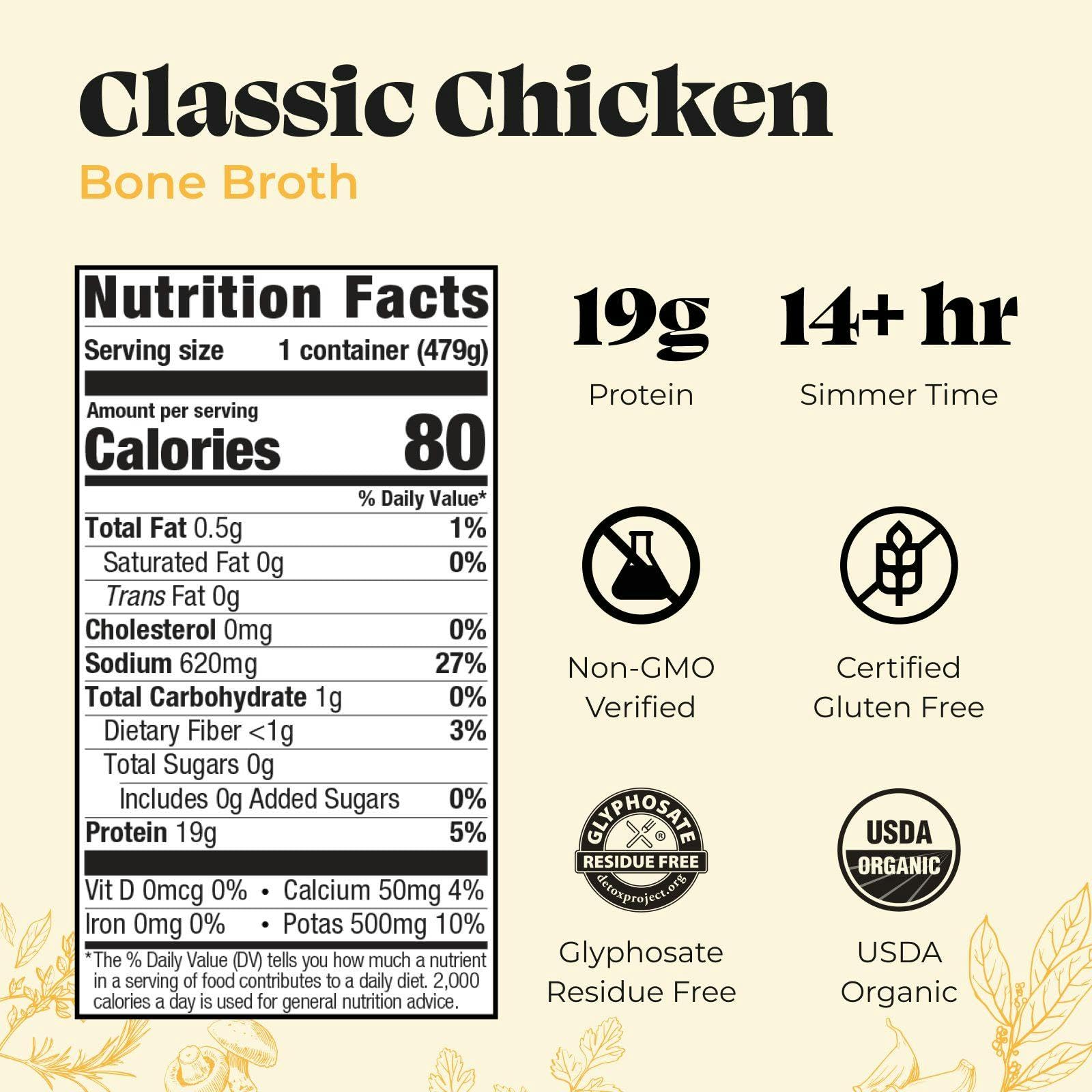 Chicken Bone Broth Soup by Kettle and Fire, Pack of 6, Keto Diet, Paleo Friendly, Whole 30 Approved, Gluten Free, with Collagen, 10g of protein, 16.9 Ounce (Pack of 6) Kettle & Fire buy supplements Au